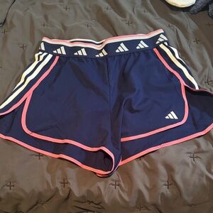Adidas Women's Athletic Shorts in Navy and Pink